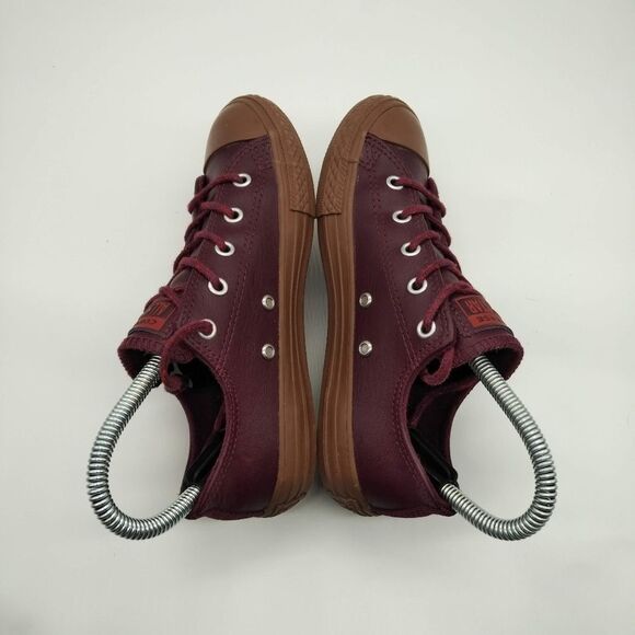 Converse Chuck Taylor All Star Low Ox Red Sangria Gum Sneakers Youth Size 2 - Picture 5 of 8
